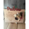 Placas de madera con flores preservadas