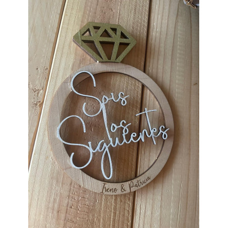 Anillo madera ¨Sois los siguientes¨