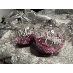 Bolas transparentes rosas