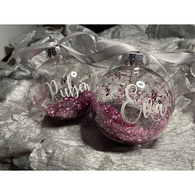 Bolas transparentes rosas