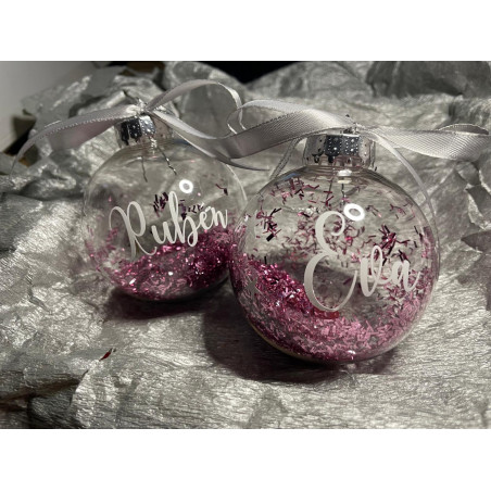 Bolas transparentes rosas