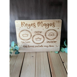 Bandeja de madera Reyes Magos y Papá Noel
