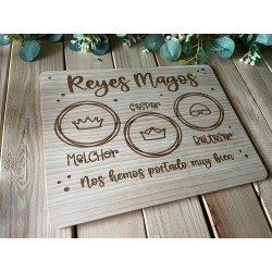 Bandeja de madera Reyes Magos y Papá Noel