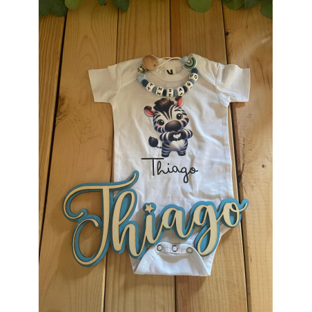 Set chupetero, body y nombre de madera