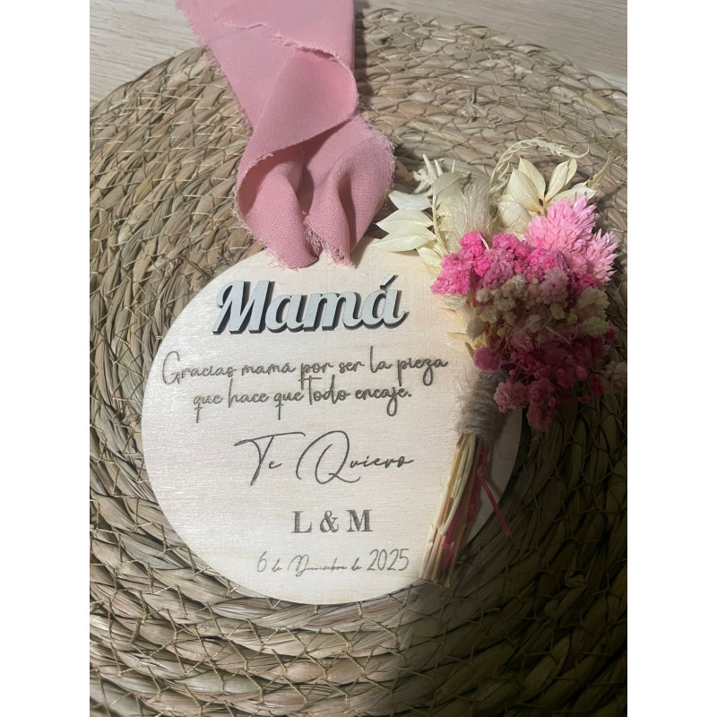 Mini placa flores preservadas