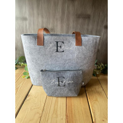 Bolso y neceser de fieltro Aurora