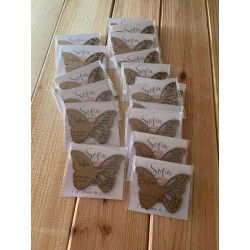 Imán mariposa de madera